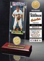 Brooks Robinson Hall of Fame Ticket & Bronze Coin Acrylic Desk Top