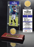 Joe Flacco Ticket & Bronze Coin Acrylic Desk Top