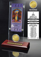 Super Bowl 47 Champions Ticket and Bronze Coin Acrylic