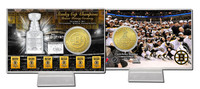 Boston Bruins Six Time Stanley Cup Champions Bronze Coin Card