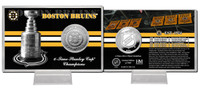 Boston Bruins Stanley Cup History Silver Coin Card