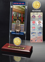 Boston Red Sox World Series Ticket & Bronze Coin Acrylic Desk Top
