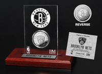 Brooklyn Nets Silver Coin Etched Acrylic