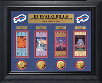Buffalo Bills 4 Consecutive Super Bowl Appearances Deluxe Ticket & Game Coin Collection