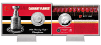 Calgary Flames Stanley Cup History Silver Coin Card
