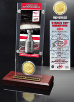 Carolina Hurricanes Stanley Cup Champions Ticket and Bronze Coin Acrylic Display
