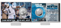**Carolina Panthers Cam Newton 2015 NFL MVP Silver Coin Card LE
