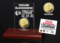 *Chicago Blackhawks 6-Time Stanley Cup Champions Etched Display Gold Mint Coin