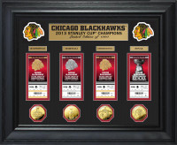 *Chicago Blackhawks Stanley Cup Ticket and Gold Coin Collection