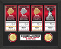 *Chicago Blackhawks Stanley Cup Ticket and Bronze Coin Collection