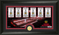 *Chicago Blackhawks 6-Time Stanley Cup Champions Bronze Coin Panoramic Photo Mint