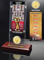 Chicago Bulls 6-time NBA Champions Ticket & Bronze Coin Acrylic Desk Top