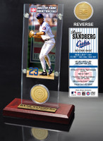 Ryne Sandberg Hall of Fame Ticket & Bronze Coin Acrylic Desk Top