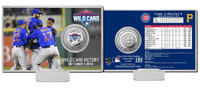 Chicago Cubs 2015 Wild Card Victory Silver Coin Card