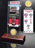 Cincinnati Reds World Series Ticket & Bronze Coin Acrylic Desk Top