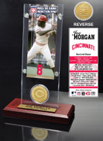 Joe Morgan Hall of Fame Ticket & Bronze Coin Acrylic Desk Top