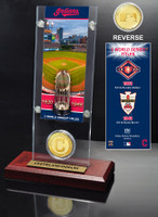 Cleveland Indians World Series Ticket & Bronze Coin Acrylic Desktop