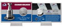 Colorado Avalanche Stanley Cup History Silver Coin Card