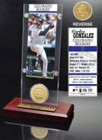 Carlos Gonzalez Ticket & Bronze Coin Acrylic Desk Top