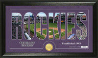 Colorado Rockies Silhouette Bronze Coin Panoramic Photo Mint