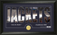 Columbus Blue Jackets Silhouette Bronze Coin Panoramic Photo Mint