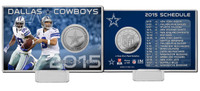 Dallas Cowboys 2015 Schedule Silver Coin Card