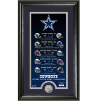 Dallas Cowboys "Legacy" 5 Time Super Bowl Silver Minted Coin Photo Mint LE