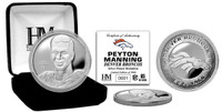 Peyton Manning Broncos Silver Plated Coin