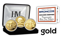 Denver Broncos 2-time Super Bowl Champions Gold Game Coin Set
