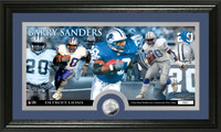 Barry Sanders Minted Coin Panoramic Photo Mint