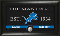 Detroit Lions Man Cave Bronze Coin Panoramic Photo Mint