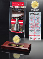 Detriot Redwings 11x Stanley Cup Champions Ticket and Bronze Coin Acrylic Display