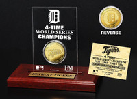 Detroit Tigers Gold Mint Coin Acrylic Desk Top Display