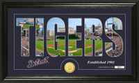 Detroit Tigers Silhouette Bronze Coin Panoramic Photo Mint