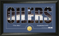 Edmonton Oilers Silhouette Bronze Coin Panoramic Photo Mint