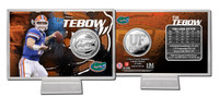 Tim TebowGators Silver Coin Card