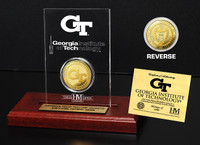 Georgia Tech University 24KT Gold Coin Etched Acrylic