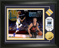 Stephan Curry 2015 All-Star Game Used Net Gold Coin Photo Mint