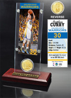 Stephen Curry Ticket & Bronze Coin Acrylic Desk Top LE