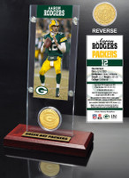 Aaron Rodgers Ticket & Bronze Coin Acrylic Desk Top