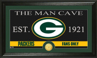 Green Bay Packers The Man Cave Bronze Coin Panoramic Photo Mint