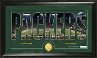 Green Bay Packers Silhouette Bronze Coin Panoramic Photo Mint