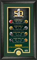 *Green Bay Packers Super Bowl 50th Anniversary Bronze Coin Supreme Photo Mint