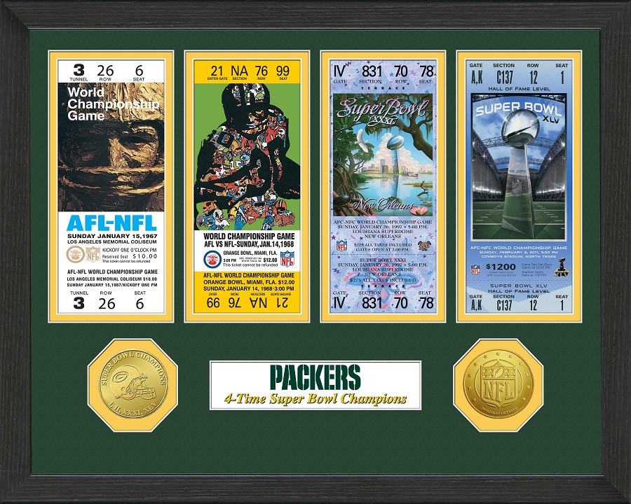 Green Bay Packers SB Championship Ticket Collection