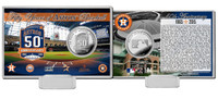 Houston Astros 50th Anniversary Silver Coin Card