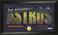 Houston Astros Silhouette Bronze Coin Panoramic Photo Mint