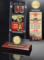 Houston Rockets 2-time NBA Champions Bronze Coin Ticket Acrylic