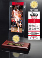 James Harden Ticket & Bronze Coin Acrylic Desk Top