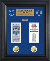 Indianapolis Colts Super Bowl Ticket and Game Coin Collection Framed