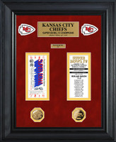 Kansas City Chiefs Super Bowl Ticket and Game Coin Collection Framed